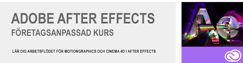 Adobe After Effects och Cinema 4D företagsanpassad